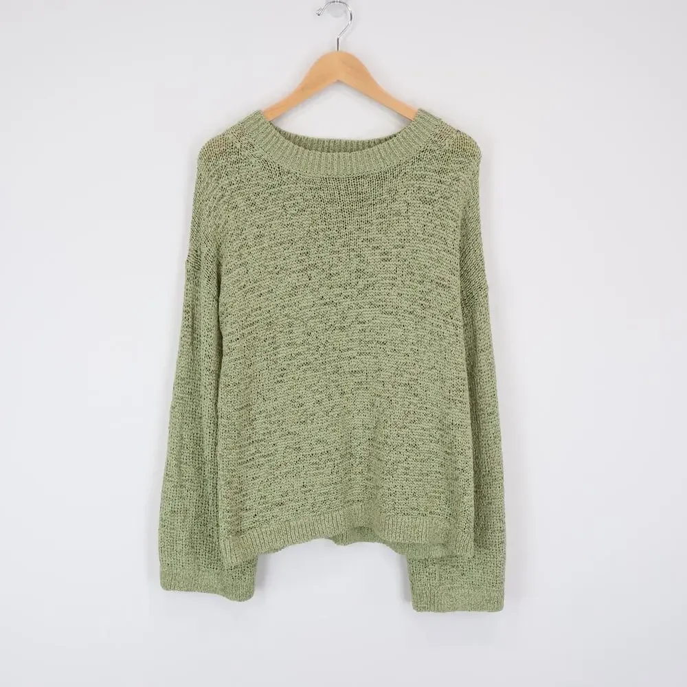 J.Crew Montauk Pullover Sweater Lakeshore Green Size Large NWT